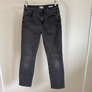 Frame Denim Womens Gray High-Rise Slim Jeans